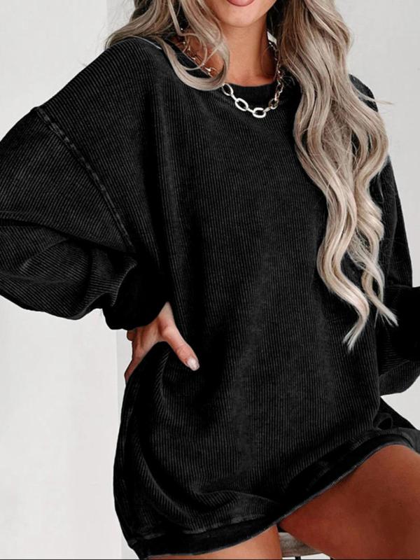 Women's Oversized Drop Shoulder Crewneck Sweatshirt