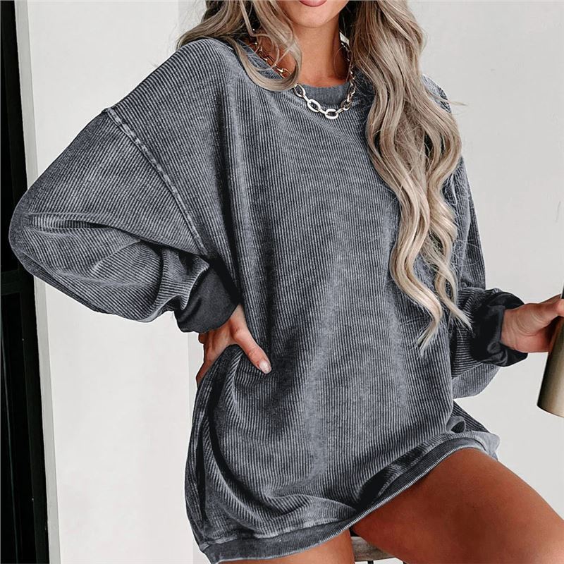 Women's Oversized Drop Shoulder Crewneck Sweatshirt