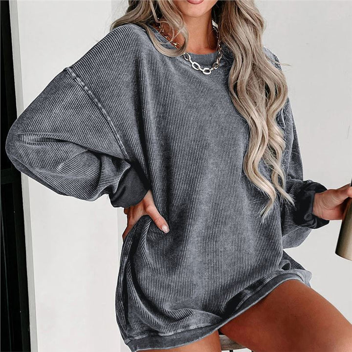 Women's Oversized Drop Shoulder Crewneck Sweatshirt