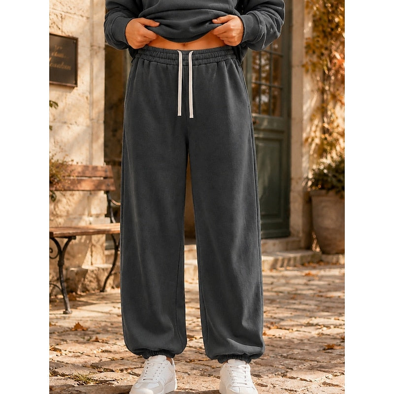 Women's Effortless Wide Leg Drawstring Waist Lounge Pants