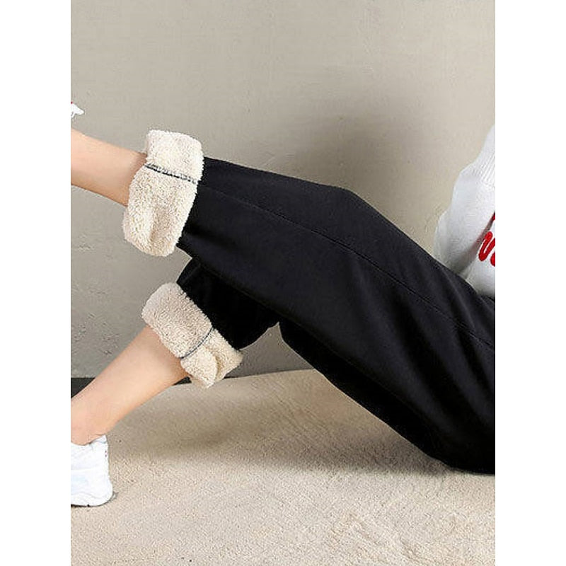 Women's High Waist Brushed Lined Fall Sweatpants