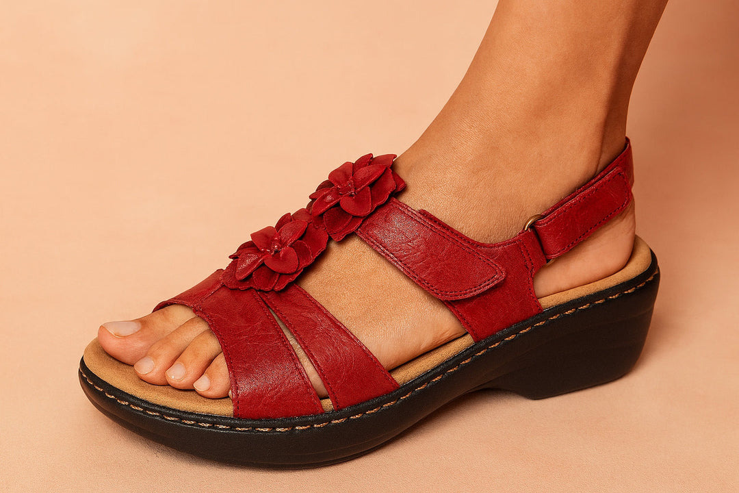 Yara | Women's Wedge Sandals with Floral Design