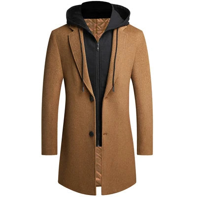 Men's Two-Layer Hooded Coat for Ultimate Warmth and Style
