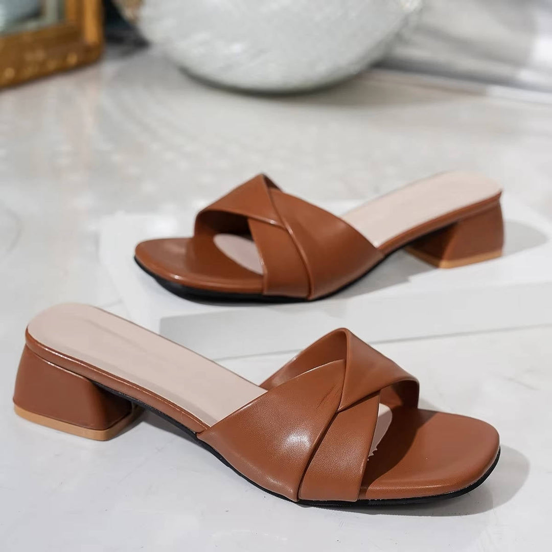 Zoe | Women's Twisted Strap Low Block Heel Sandals