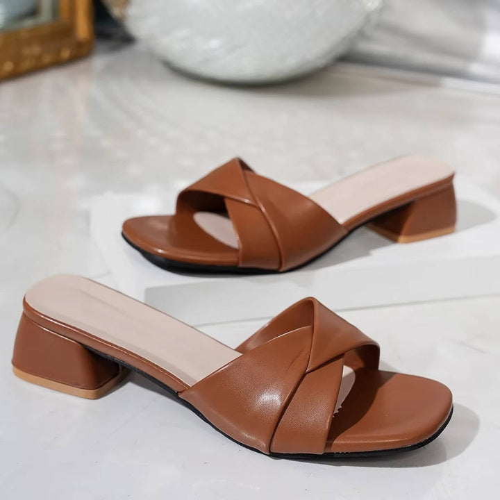 Zoe | Women's Twisted Strap Low Block Heel Sandals