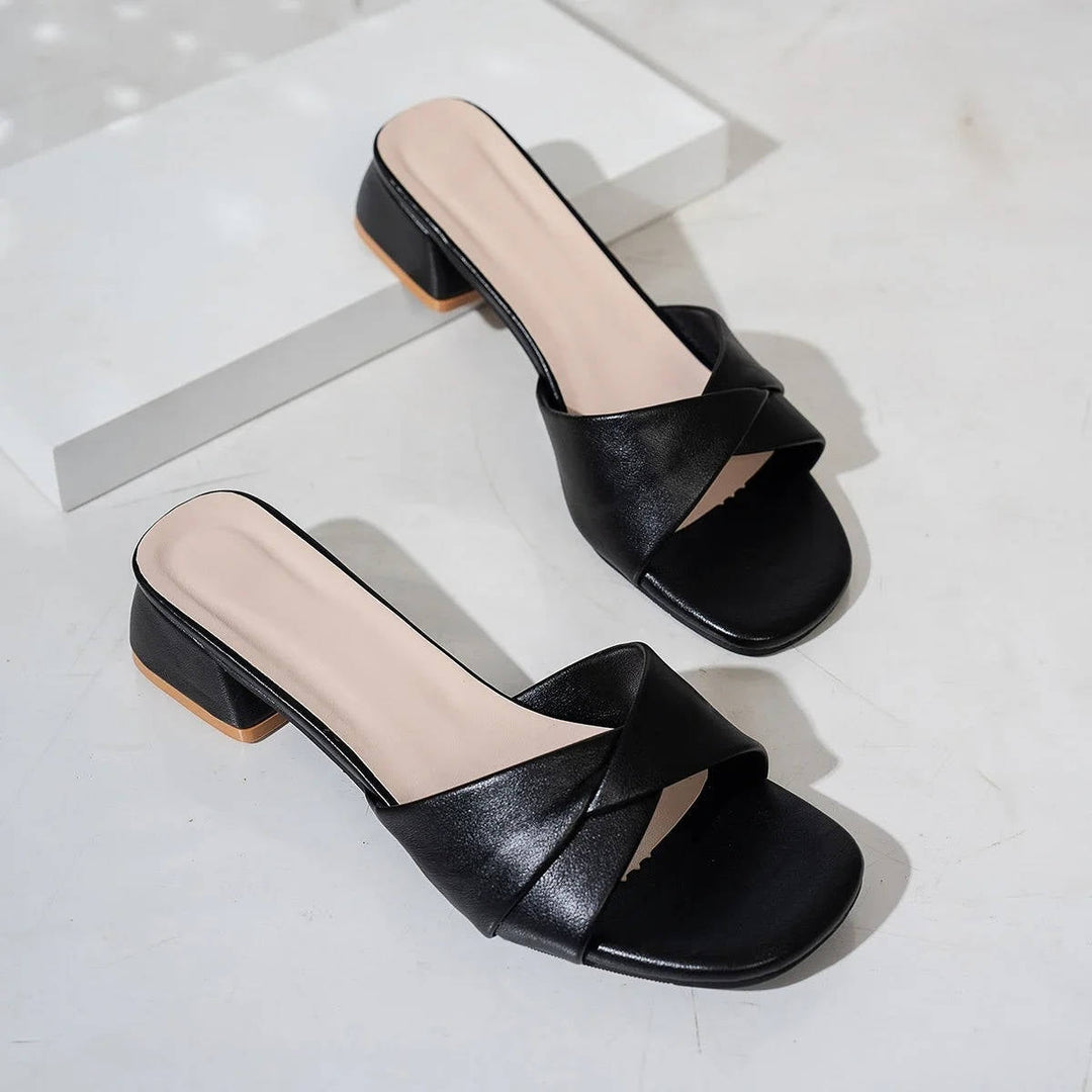 Zoe | Women's Twisted Strap Low Block Heel Sandals