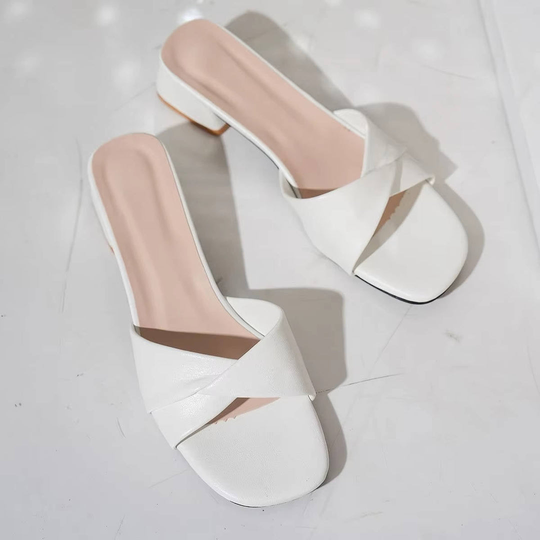 Zoe | Women's Twisted Strap Low Block Heel Sandals